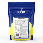 Blue Tea Caffeine Free Slim Herbal Tea - 30 Pyramid Tea Bags In Zip Lock Pack | Helps Maintain A Flat Tummy - Gluten Free, Non-GMO, Zero Sugar, 100% Vegan